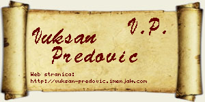 Vuksan Predović vizit kartica